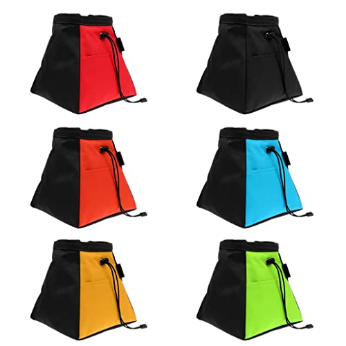 Climbing Chalk Bag Storage Bucket Stand Holder with Drawstring Closure and Soft Fleece Lining Water Resistant Material with Front and Back Poc