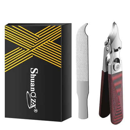 Large-Opening Pointed-Edge Nail Clipper - Detailed Trimming for Narrow Areas - G10 Handle & Stainless Steel Blades - Suited for Ingrown-Nail, Thick-Nail Users & Seniors(Straight Red C) - color: Straight Red C