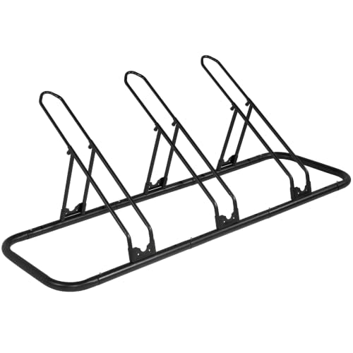 CyclingDeal Bicycle Floor Parking Rack Stand - for Mountain MTB Road Bike - Indoor Home Garage Storage - Adjustable 3 Bikes - size: 3 Bikes, style: Adjustable