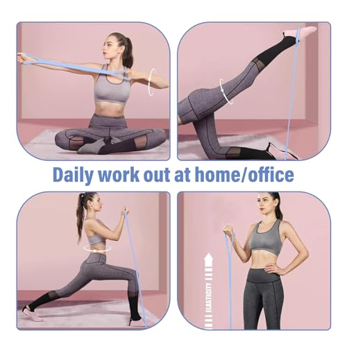 Figure 8 Fitness Resistance Band, Arm Back Shoulder Exercise Elastic Rope Stretch Fitness Band, Foot, Leg, Hand Stretcher, Arm Exerciser for Yoga Pilates Stretching Physical Therapy（Purple and Blue