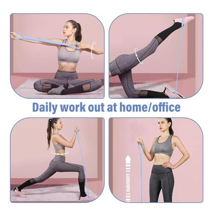 Figure 8 Fitness Resistance Band, Arm Back Shoulder Exercise Elastic Rope Stretch Fitness Band, Foot, Leg, Hand Stretcher, Arm Exerciser for Yoga Pilates Stretching Physical Therapy（Purple and Blue