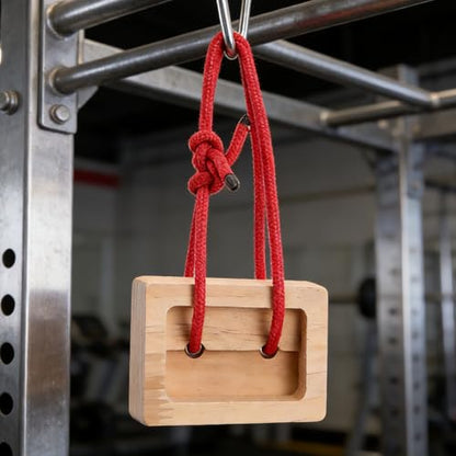 2Pcs Wooden Hangboard Rock Climbing - Hang Board for Climbing | Fingerboard | Arm Workout & Pull-Up Training | Bouldering Present Khaki - color: Khaki