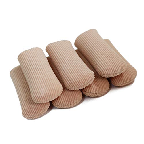 ERGOfoot 6 Pack Toe Caps,Close Finger Toe Sleeves/Diameter 1.5cm | Soft Gel Toe Protectors for Cushions Corns Blisters Calluses - size: Small (Pack of 6)