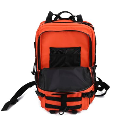 REEBOW GEAR Military Tactical Backpack for Men Large Army 3 Day Assault Pack Molle Hiking Daypack Bag (Orange-black) - color: Orange-black