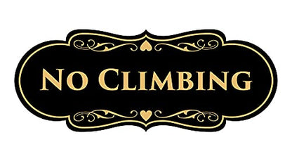 Signs ByLITA Designer No Climbing (Black/Gold) - Small - color: Black Gold, size: 2 x 5" - Small (1 Pack)