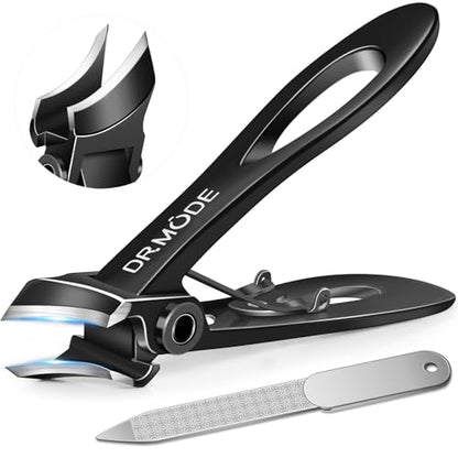 Toenail Clippers for Thick Toenails for Seniors | Heavy Duty Toe Nail Clippers for Men Thick Ingrown Nails with Wide Jaw, Slanted Curved Large Fingernail Clipper Cutter -Black - size: Big