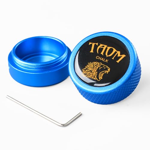 Banly Round Shaped Pool Chalk Holder, Portable Pool Chalk Cubes, Magnetic Mini Chalk Holder Pool Billiards, Pool Cue Chalk Case Container Box for Billiard Cue Tip Tool Pool Table Snooker Accessories - color: 1-Blue Holder