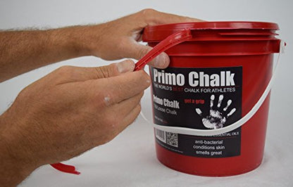 Primo Chalk Resealable Bucket: Loose Chalk for Weightlifting, Rock Climbing, & Gymnastics, Made in The USA, Chalk Ball Refill for Superior Grip - size: 16 Oz.