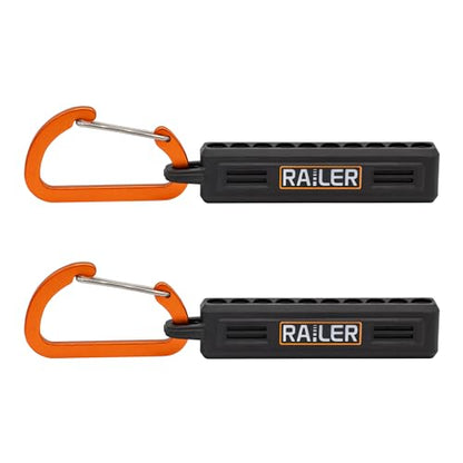 Screwdriver Bit Holder Storage Organizer – Railer 10-Hole Black Bit Holder with Carabiner - 2 Pack - color: Black