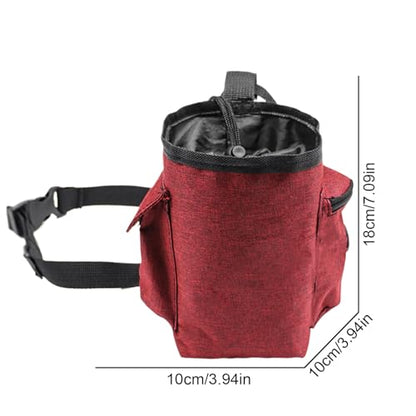 Rock Climbing Chalk Bag Adjustable Belt, Drawstring Closure | Chalk Organizer for Rock Climbing, Bouldering, Weightlifting, Gymnastics, Adults Women Men - color: Wine Red