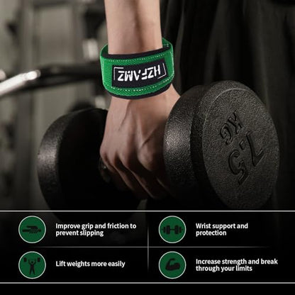 Lifting Straps, Lifting Wrist Straps for Weightlifting, Weightlifting Straps with Padded Neoprene, Gym Straps for Strength Training, Bodybuilding, Weight Lifting Straps for Men and Women - color: Green