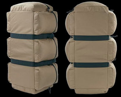 100L Large Military Duffle Bag Deployment Duffel Bag Sports Equipment Travel Luggage Bag with Detachable Backpack Straps… - color: Tan+Black