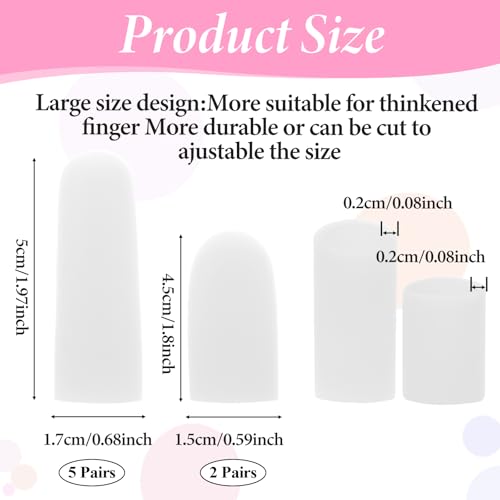 JJUNW 14Pcs Silicone Finger Cots, Silicone Finger Protectors Waterproof Finger Sleeves Finger Bandage for Relief from Pain of Finger Tips Cracked Arthritis Finger Cracking Friction(White)