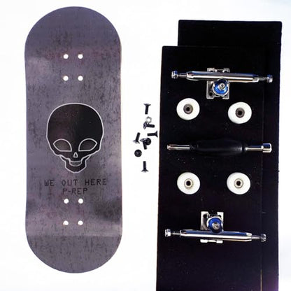 P-REP V2 Pro Performance Complete Wooden Fingerboard kit with Urethane Wheels and Bushings 34mm - We Out Here - color: We Out Here