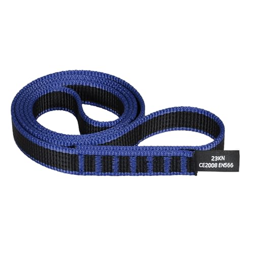 18mm Nylon Climbing Sling Runner 23KN CE2008/EN566 Certified - Webbing Straps for Outdoor Rock Climbing, Rappelling, Swing, Yoga Hammock etc - color: Light blue, size: 60cm/ 24inch |Pack of 1