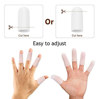Frienda 30 Pieces Gel Finger Protector Cots Silicone Cover Cap Sleeves for Finger Cracking Trigger Support(White) - color: White
