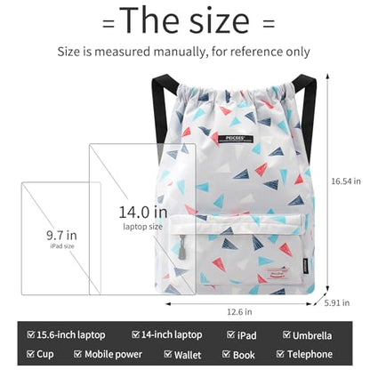 Peicees Waterproof Drawstring Sport Bag Lightweight Sackpack Backpack for Men and Women | Waterproof - color: X_diamond
