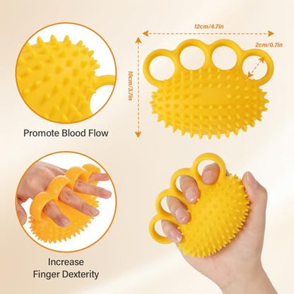 Fanwer Hand Exercise Squeeze Balls for Hand Therapy, Grip Strength Trainer | Hand Massage Stress Balls, Hand Strengthener for Adults, Seniors & Disabled, Rehab, Arthritis, Carpal Tunnel