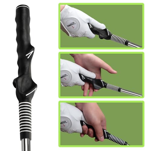 Retractable Golf Swing Training Aid, Golf Grip Trainer & Golf Swing Trainer for Warm-up, Right-Handed Golf Club for Indoor Practice, Golf Accessories - Strength & Tempo Training for Chipping Hitting - style: Left-Handed