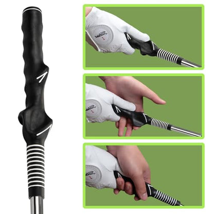 Retractable Golf Swing Training Aid, Golf Grip Trainer & Golf Swing Trainer for Warm-up, Right-Handed Golf Club for Indoor Practice, Golf Accessories - Strength & Tempo Training for Chipping Hitting - style: Left-Handed
