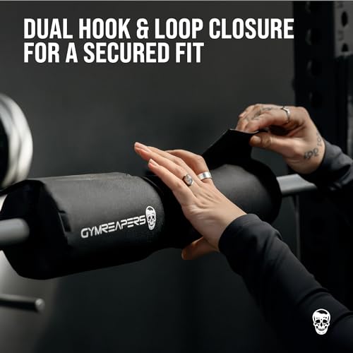 Gymreapers Barbell Squat Pad - Protective Bridge Pad For Hip Thrust, Squats, Lunges - Hip Support, Neck Protection For Bar - color: Black Covered