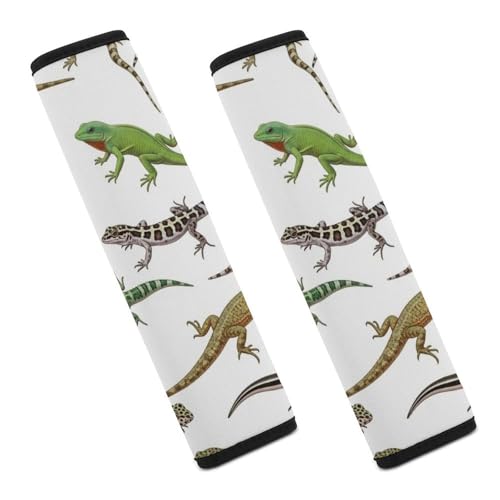 2 Pack Reptile Lizard Seat Belt Shoulder Pad Universal Soft and Comfortable Shoulder Protector for Kids, Most Cars, Pressure Relief - color: Pattern 833