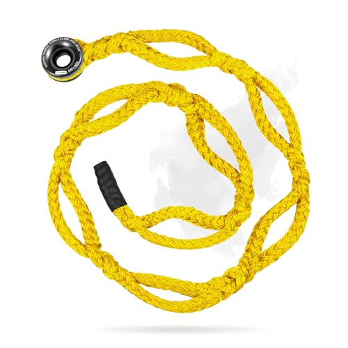 Pelican Rope 1/2" - 4 FT - Adjustable Rigging Block Sling with Aluminum Rings - 13,500 LBS MBS / 2,700 LBS WLL, 12 Strand, Polyester, Arborist Sling, Tree Climbing Gear - Single-Head, Yellow - style: Single-Head | 1/2" - 4 FT