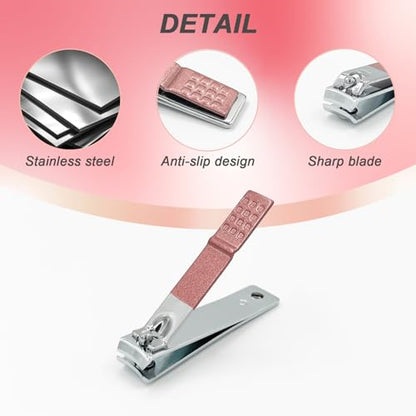 10 in 1 Premium Manicure Set - Nail Clippers Scissors Pedicure Stainless Steel Cuticle Nail Care Tools with Luxurious Travel Case, Portable Manicure Grooming Kit for Women