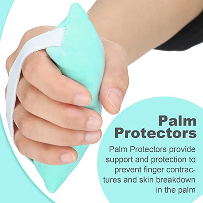 6 Pcs Palm Grip Protector Hand Contracture Cushion with Elastic Band Sweat Resistant Soft Washable Hand Palm Protector Physical Therapy Exercisers for Right Left Finger
