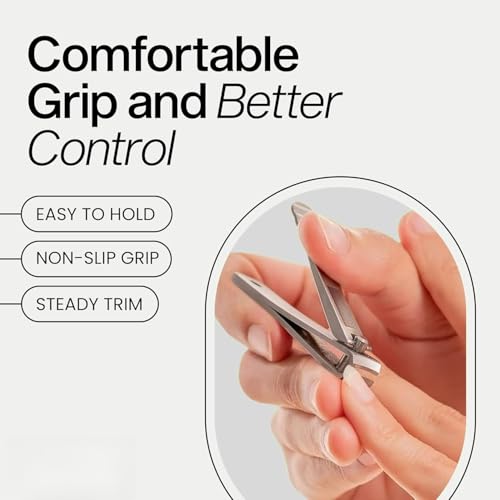 Nail Clippers Set for Men & Women - 2 Pack Professional Stainless Steel Toe Nail Clippers with Built-in File & Travel Case - Heavy Duty Fingernail Clippers Kit for Thick Nails for Seniors
