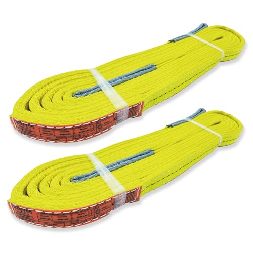 2-Ply Lifting Sling Straps 1”x 15ft - 3100lbs Vertical Capacity Heavy Duty Flat Eye Lift Sling, for Rigging Moving Towing Hoisting -2Pack - Kodiak Straps - color: 2 PACK, size: 1inch x 15ft