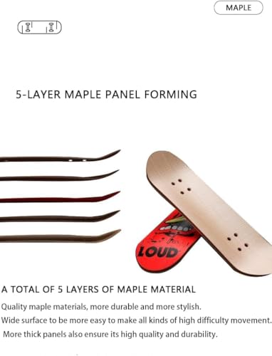 Wooden, pro Fingerboard 29mm Mini handboard、Premium Fingerboard Ideal for Dexterity maneuvers (Reaper) - color: Reaper
