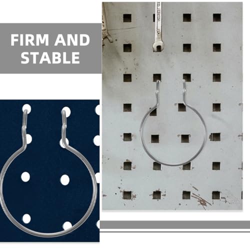 8pcs Heavy Duty Metal Pegboard Hooks, Dual Wire Pegboard Tool Holders for Garage and Workshop, Silver Industrial Hardware Hanging Board Accessories