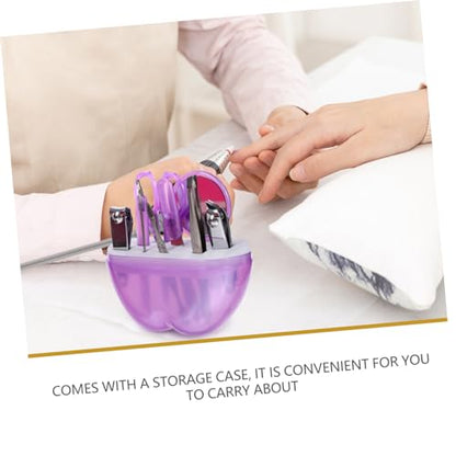 Nail File Set Fingernail Trimmer Tools Storage Case for Camping Travel Hiking Daily Use