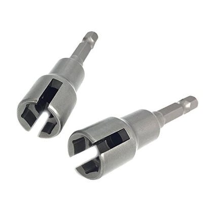 (2pc) Power Wing Nut Driver Set,Slot Wing nuts Drill Bit Socket Wrenches Tools Set,1/4" Hex Shank Drills Bits for Panel Nuts screws bolt