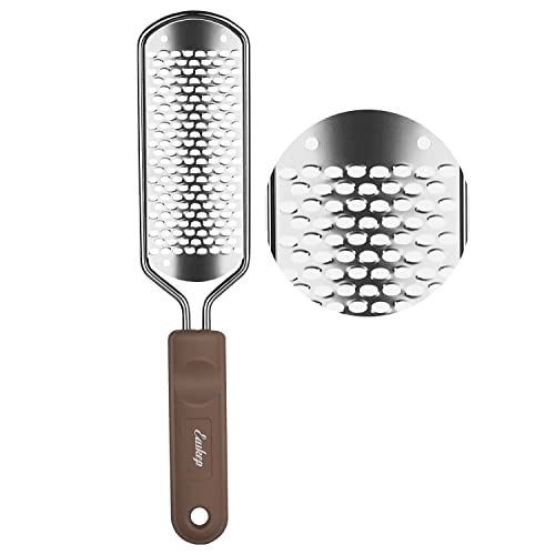 Foot File Foot Scrubber Pedicure - Callus Remover for Feet Easkep Professional Grater Rasp Foot Scraper Corns Callous Removers Cracked Dead Skin Remover for Dry and Wet Feet (Silver) - color: Silver