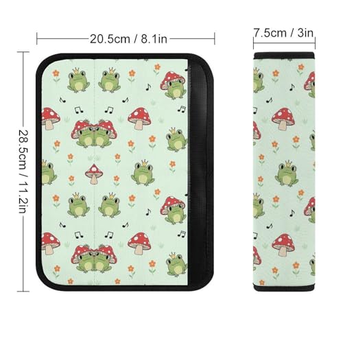 2PCS Breathable Car Seat Belt Pad for Elderly Support, Stroller Pushchair High Chair, Cute Frog Mushroom Seat Belt Cushion, Anti-Slip Pad - color: Pattern 805