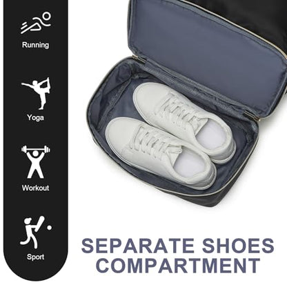 seyfocnia Gym Backpack for Women, Gym Bag with Shoe Compartment Lightweight Travel Workout Sports Backpack Womens Black