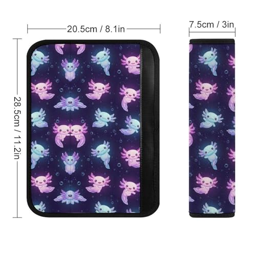 2PCS Universal Fit Car Seat Belt Pad for Kids, Most Cars, Cute Axolotl Purple Seat Belt Cushion, Shock Absorption - color: Pattern 1039