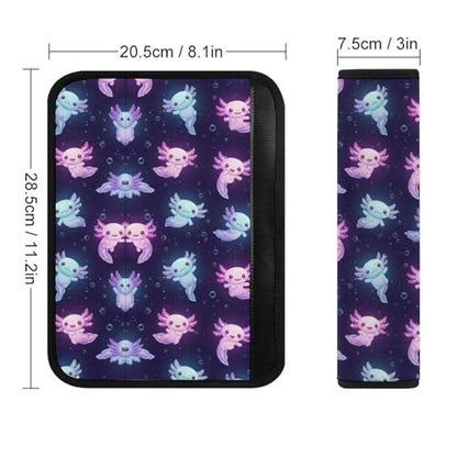 2PCS Universal Fit Car Seat Belt Pad for Kids, Most Cars, Cute Axolotl Purple Seat Belt Cushion, Shock Absorption - color: Pattern 1039