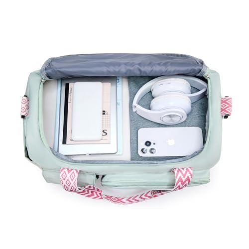 Small Gym Bag for Women, Travel Duffle Bag Carry On Weekender Bag with Shoe Compartment - color: 34#Green, style: Gym Bag&toiletry Bag