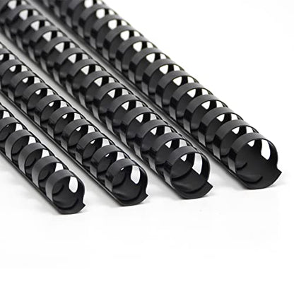 Rayson CR12141618BK Plastic Binding Combs 1/2in. 9/16in, 5/8in, 11/16in, 19-Ring Letter Size, Black Comb Binding Spines, Multi-Size Pack of 80 - color: Black, size: Letter size - 1/2in, 9/16in, 5/8in, 11/16in,