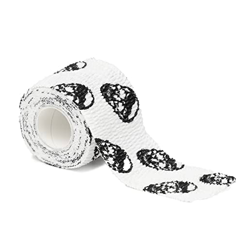 Gymreapers Hook Grip Weightlifting Tape (3 Pack) Premium Adhesive Thumb Skull Tape for Finger Protection, Powerlifting, Exercise & Cross Training - Athletic Sweat Proof Tape - color: White