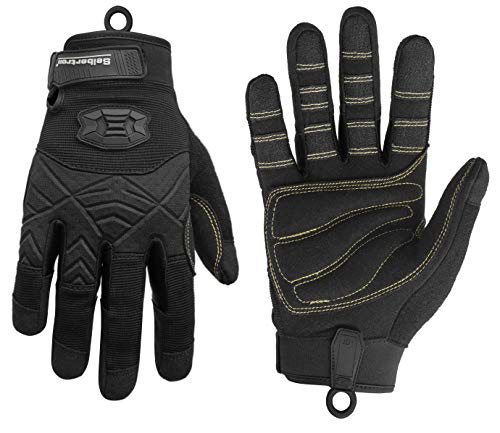 Seibertron Full or Half Finger Padded Palm Lightweight Breathable Climbing Rope Gloves for Climbers, Rock Climbing, Rescue, Adventure, Sailing, Kayaking, Outdoor Sports - color: Full Finger Black, size: X-Large