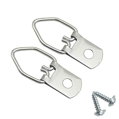 150 Pack Small D-Ring Steel Picture Hangers with Screws (Silver) | Metal Picture Hanging Kit, Picture Frames Hangers, For Hanging Photo Frames, Artwork, Paintings, Clock, Canvas Hooks - size: 150 Pack-Single hole