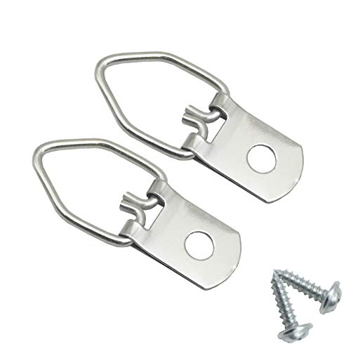 150 Pack Small D-Ring Steel Picture Hangers with Screws (Silver) | Metal Picture Hanging Kit, Picture Frames Hangers, For Hanging Photo Frames, Artwork, Paintings, Clock, Canvas Hooks - size: 150 Pack-Single hole