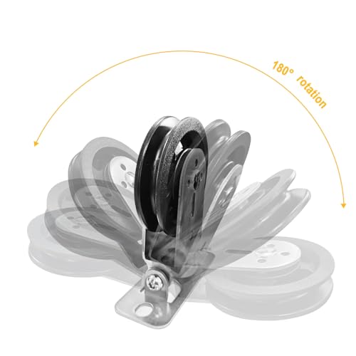 Cable Pulley Wheel System Wall Mounted：180° Rotation Silent Cable Gym Pulley Blocks - Heavy Duty Swivel LAT Pulley System Gym Home Equipment