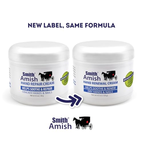 Smith Amish Hand Renewal Cream 4.5 oz + Organic Peppermint Lip Balm | Deep Moisturizing Hand & Lip Care Set for Dry, Rough Hands & Parched Lips - Botanical Duo - size: 2.25 Ounce (Pack of 2)