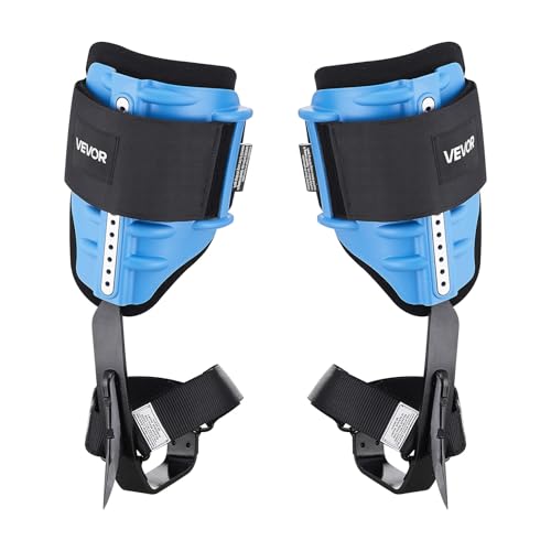 VEVOR Tree Climbing Spikes, 1 Pair Height-Adjustable Climbing Spurs, 350lbs Load Capacity Tree Climbing Gear with Straps, Arborist Equipment for Climbers, Hunting, Fruit Picking - color: Sky Blue