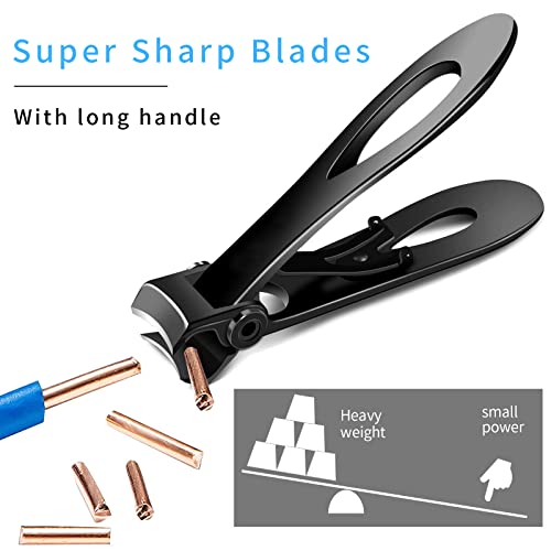 Nail Clippers for Thick Nails,Fingernail Toenail Clippers,Nail Clipper Set for Adult Men Women (Black) - size: Black with carry sack